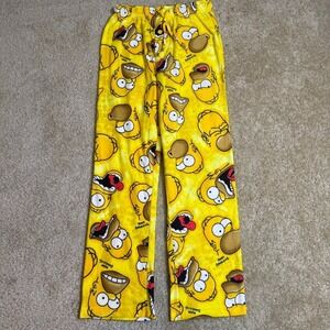 Homer Simpson Yellow Lounge Pajama Pants Small Fleece Comfort Rare 2013